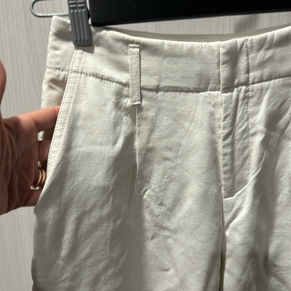 Club Monaco Womens Size 00 straight leg crop pants linen blend fully lined capri - Picture 3 of 9